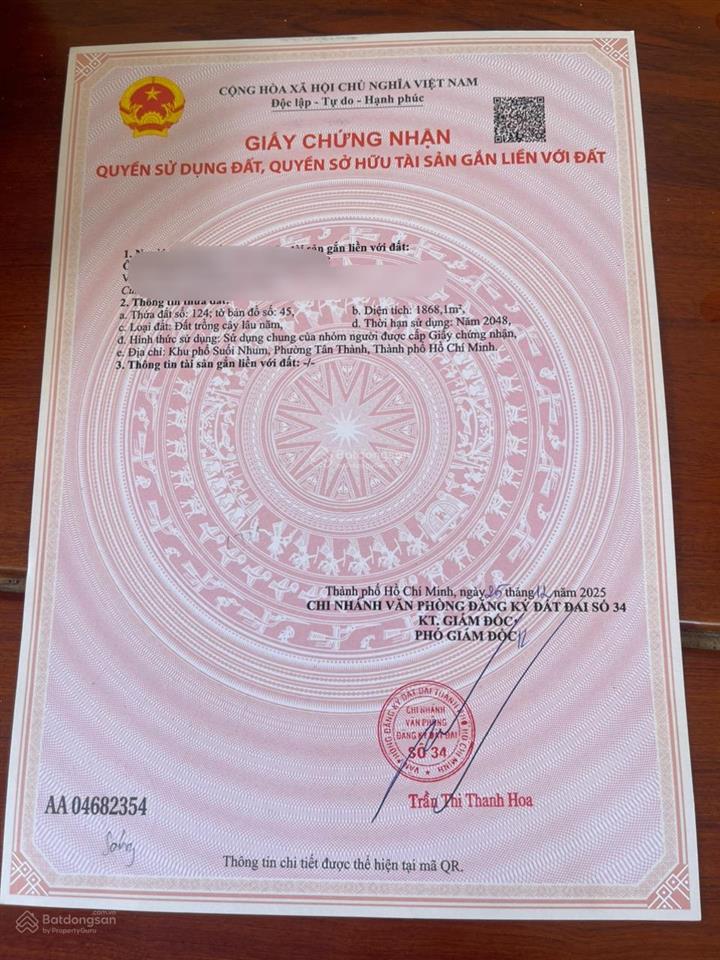 100mv sổ hồng cầm tay gần hồ tại phường mỹ xuân