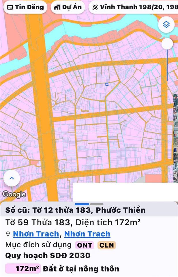 Bán đất phước thiền, nhơn trạch. dt 172m2, trong đó có 100m2 thổ cư. giá tốt, sổ sẵn sàng,  ngay