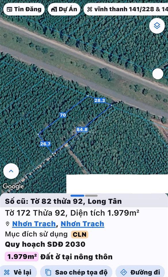 Bán đất dt 1979m2 tại lê hồng phong, nhơn trạch. lô góc 2 mặt tiền, giá đầu tư siêu tốt, sổ cất két