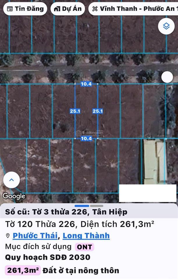 Bán lô đất tái định cư lúa non tân hiệp, long thành. vị trí đẹp, dt rộng, sổ sẵn sàng,  ngay