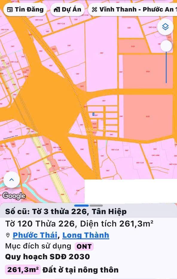 Bán lô đất tái định cư lúa non tân hiệp, long thành. vị trí đẹp, dt rộng, sổ sẵn sàng,  ngay