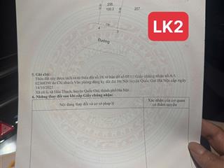 Bán 100m2 đất trục chính thôn nũ rùa phú cát quốc oai giá rẻ  0977 234 ***