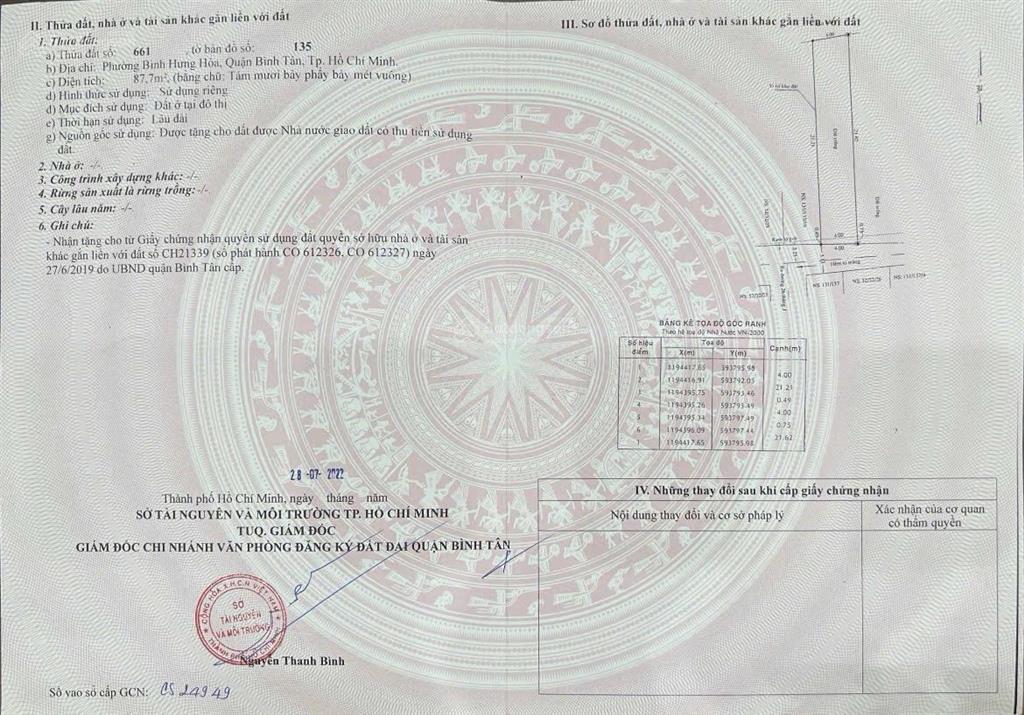 Đất bình hưng hoà  bình tân, tiềm năng khai thác giữ tài sản tốt! 4 x 21m