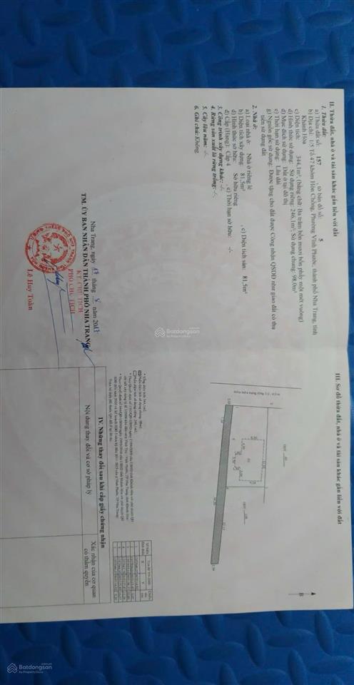 Bán lô đất gần biển hòn chồng 246,1m2 ngang 10m chỉ 20,5 tỷ. tặng nhà cấp 4. bắc nha trang