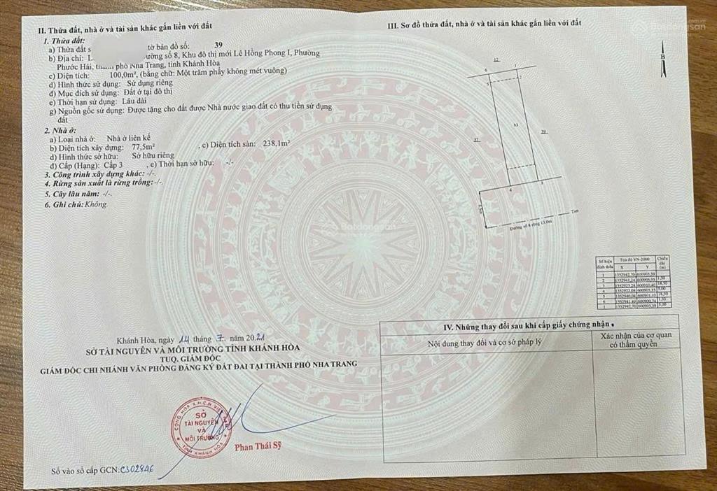 Chỉ 11,850 tỷ sở hữu 100m2 nhà 3 tầng full nội thất. kđt hà quang 1, phước hải, nha trang