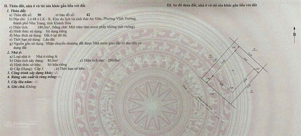 Chỉ 22.5 tỷ sở hữu biệt thự an viên 3 tầng 180m2 ngang 12m. đang cho thuê 40tr/th. nha trang