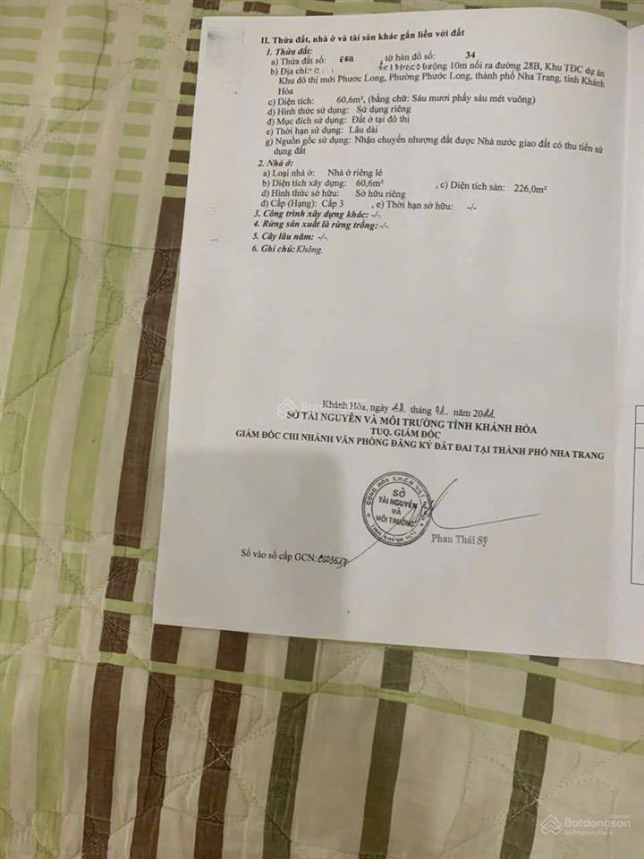 Chỉ 7,2 tỷ sở hữu nhà 4 tầng 60,6m2 tđc phướng long. gần đường số 28 nha trang. đang cho thuê 8,5tr