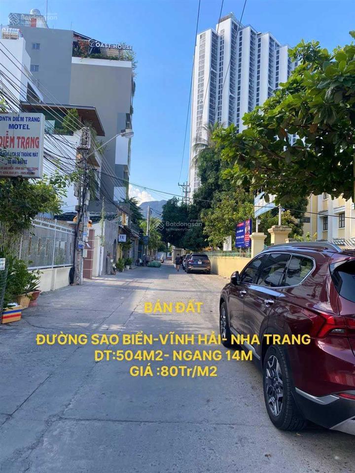 Bán nhanh 504m2 ngang 14m chỉ 83 tr/m2 phù hợp xây ks căn hộ. vĩnh hải nha trang 0967 613 ***