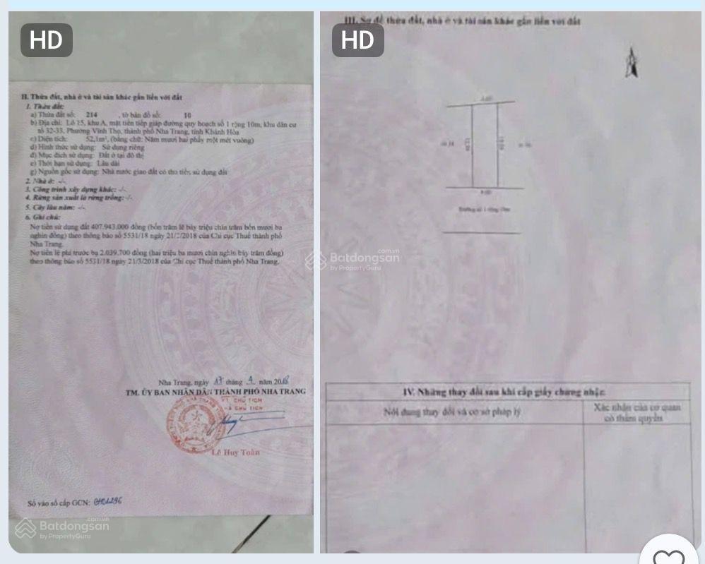 Bán nhà 2 tầng tđc hòn đỏ. vĩnh thọ nha trang. 52,1m2 ngang 4m chỉ 7,7 tỷ. cách phạm văn đồng 30m
