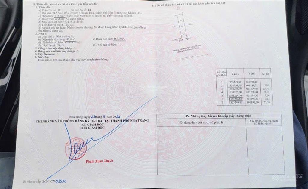 Bán nhà 2 tầng 132,6m2 ngang 5,2m chỉ 19,2 tỷ. mặt đường vân đồn. trung tâm tp nha trang