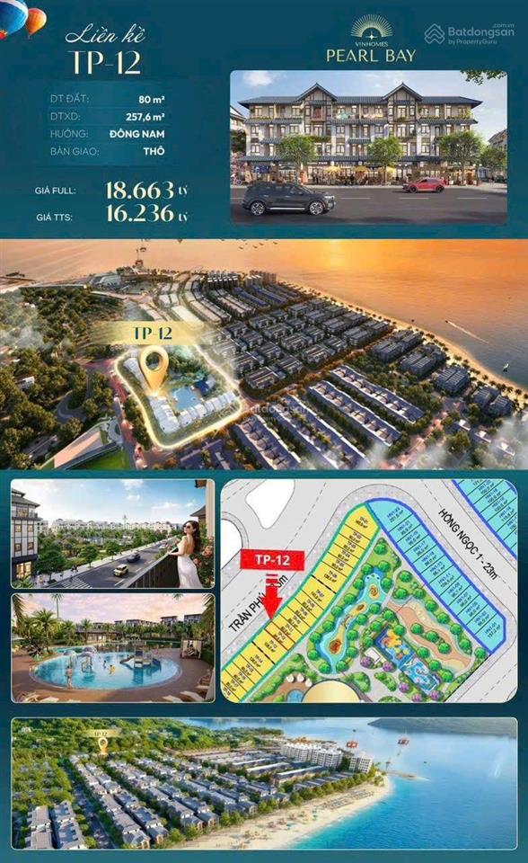 Bán nhà 4 tầng 80m2 chỉ 16,236 tỷ. 2 mặt đường trần phú. dự án vinhomes pearl bay nha trang