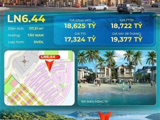 Căn góc 117,3m2 vinhomes pearl bay nha trang chỉ 17,324 tỷ. phân khu lam ngọc. sở hữu 50 năm dvdl