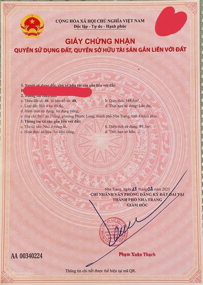 Bán đất có sẵn nhà cấp 4 mặt tiền đường cao thắng. 148,6m² ngang 6,9m chỉ 16,64 tỷ. nha trang