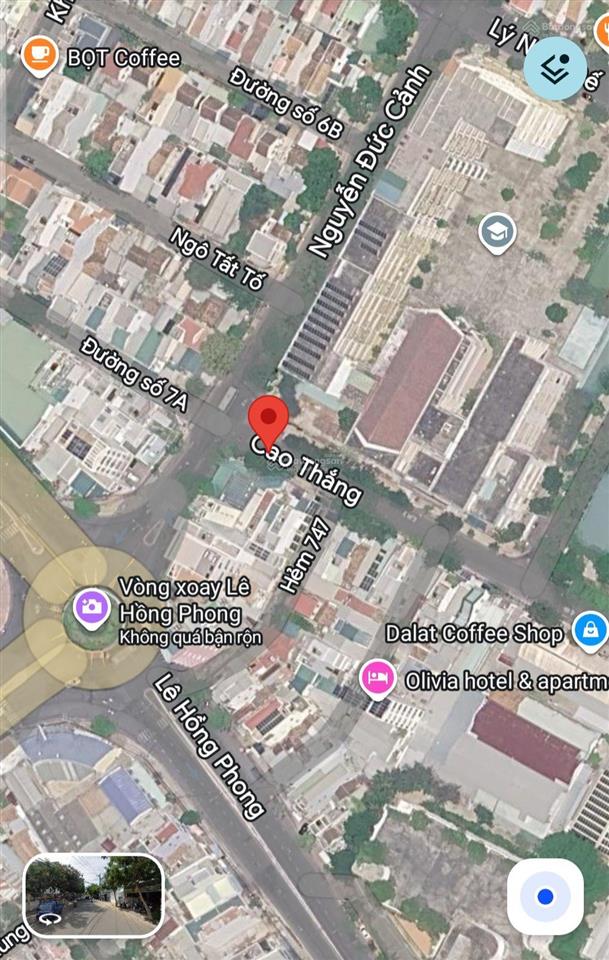 Bán đất có sẵn nhà cấp 4 mặt tiền đường cao thắng. 148,6m² ngang 6,9m chỉ 16,64 tỷ. nha trang