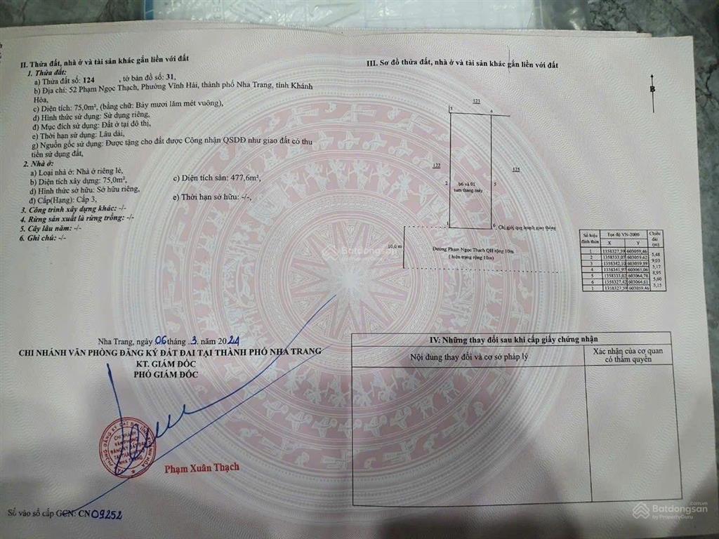 Bán nhà 7 tầng mới đẹp gần biển 75m2 ngang 5,15m giá 20 tỷ. mặt đường phạm ngọc thạch.bắc nha trang