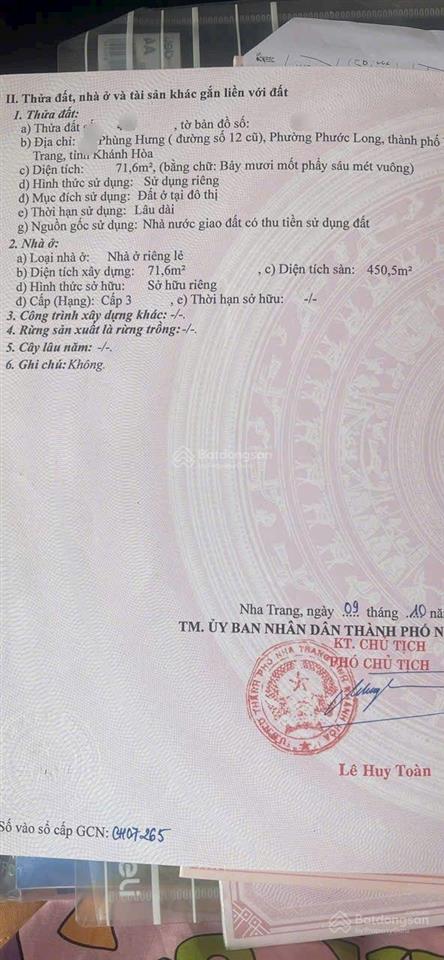 Bán nhà 6 tầng 10 phòng chỉ 12,5 tỷ. mặt đường phùng hưng. phước long. nha trang.