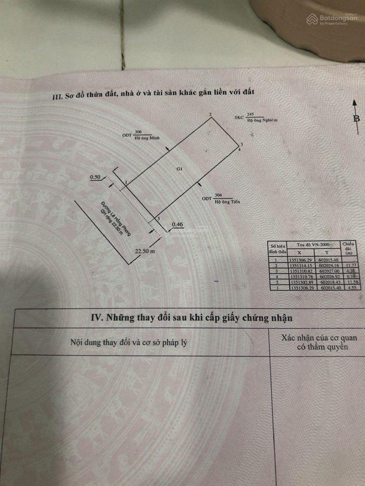 Bán đất mặt đường lê hồng phong 52,25m2 ngang 4,55m chỉ 5,5 tỷ. phước long. nam nha trang