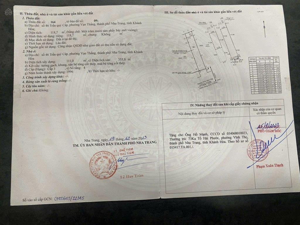Bán nhà 5 tầng 8 căn hộ 118,7m2 ngang 4,6m. mặt đường trần quý cáp giá 19,6 tỷ. trung tâm nha trang