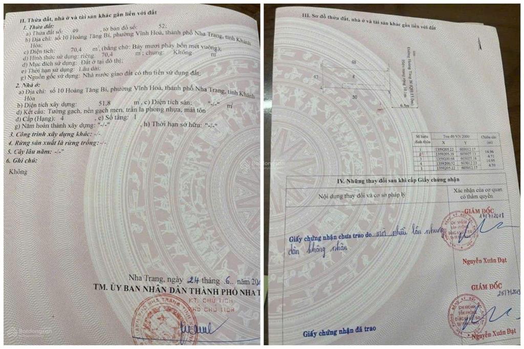 Bán đất tặng nhà cấp 4 mặt đường hoàng tăng bí 70,4m2 ngang 4,7m giá 7,1 tỷ. bắc nha trang