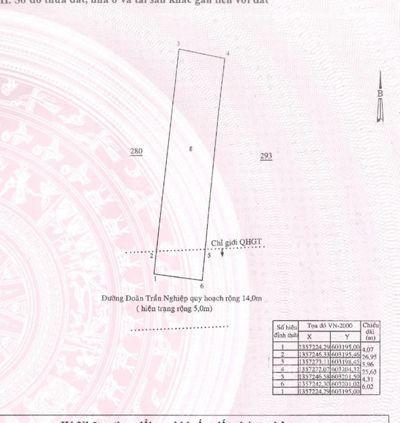 Bán đất gần biển 181,7m2 ngang 6m chỉ 15,5 tỷ. mặt đường đoàn trần nghiệp. vĩnh phước.bắc nha trang