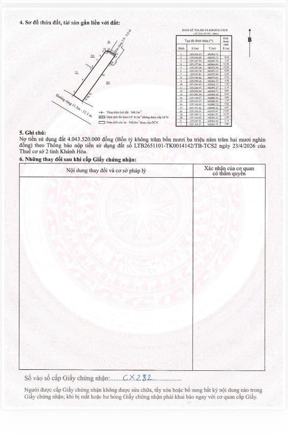 Bán 360m2 ngang 8,44m giá chỉ 21,6 tỷ. 2 mặt đường trước sau đường lương thế vinh. nha trang