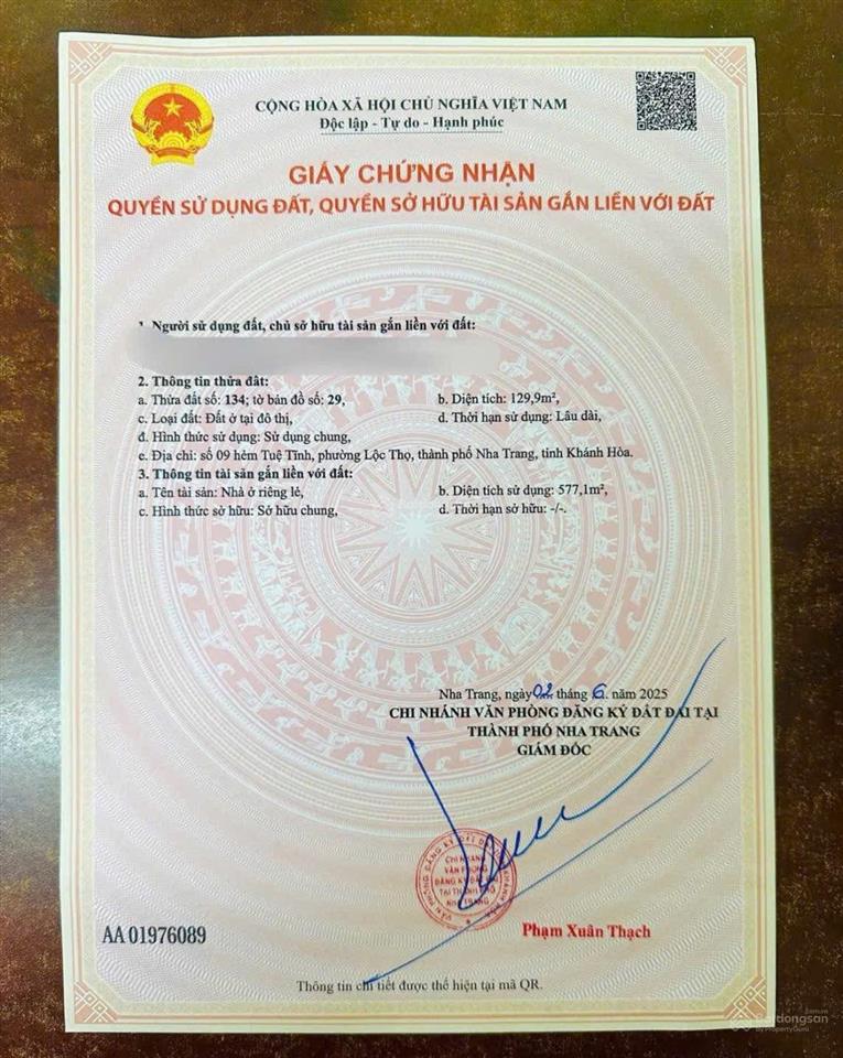 Bán nhà 4 tầng góc 3 mặt đường nguyễn thiệt thuật nối dài. 129,9m2 ngang 12m giá 47 tỷ. nha trang