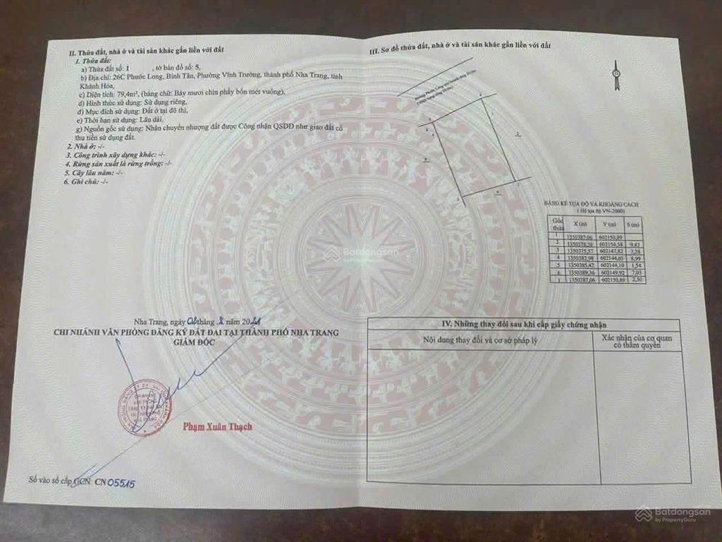 Bán đất tặng nhà cấp 4 mặt đường phước long kinh doanh. 79,4m ngang 7m chỉ 6,9 tỷ. nam nha trang