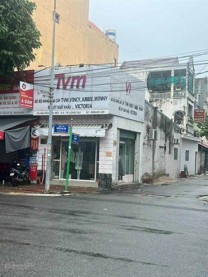 Căn góc 2 mặt tiền đ. nguyễn văn trỗi, p4, tpvt. dt 79.3m2, 3.85 x23m. khu tt ăn uống, gần biển bt