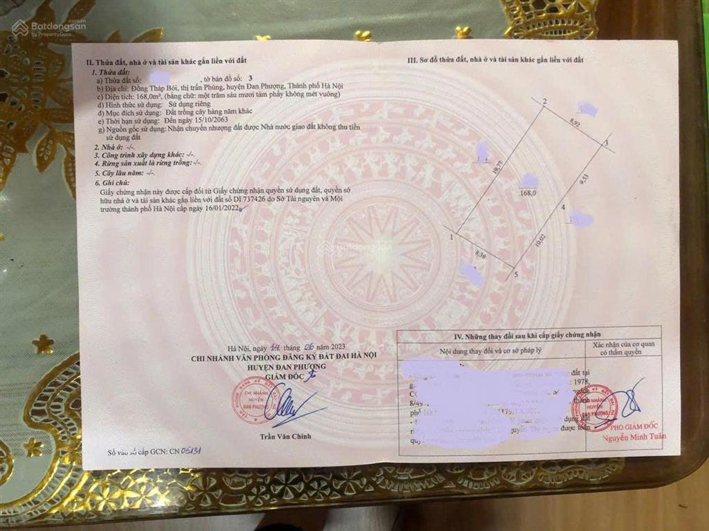 Bán 3 thửa ruộng xứ đồng tháp bói, xã đan phượng (thị trấn phùng), hn