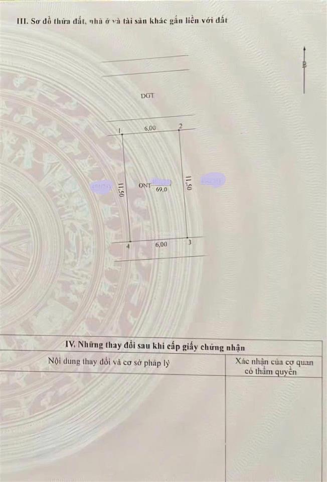 Bán 69m² đất đấu giá đệ nhị  xã liên minh (phương đình)