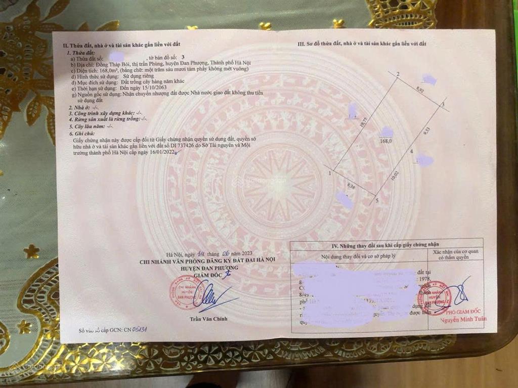Bán đất ruộng xã đan phượng, hn (xứ đồng ngõ hiển  đan phượng)