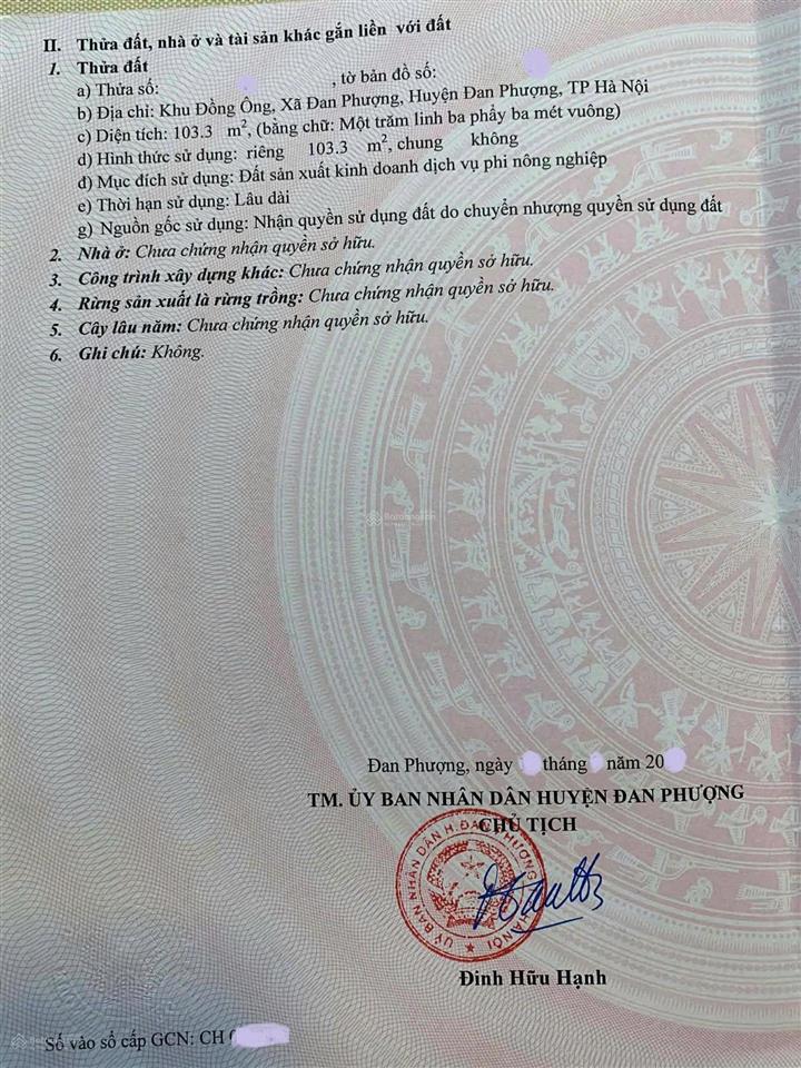 Bán lô góc đất đẹp mặt đường đôi, kênh mương đan hoài, đồng ông, xã đan phượng