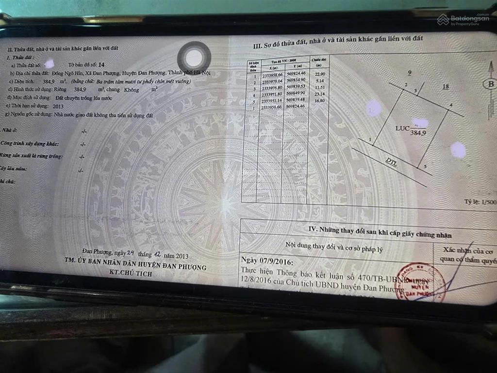 Bán đất ruộng xã đan phượng, hn (xứ đồng tháp bói, thị trấn phùng)