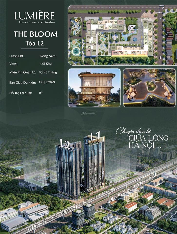 Giá bán shophouse khối đế masterise lumiere seasons garden nguyễn trãi
