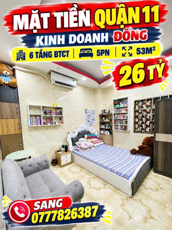 Mặt Tiền Quận 11 - Kinh Doanh Đa Ngành - 5 Tầng BTCT - 26 Tỷ