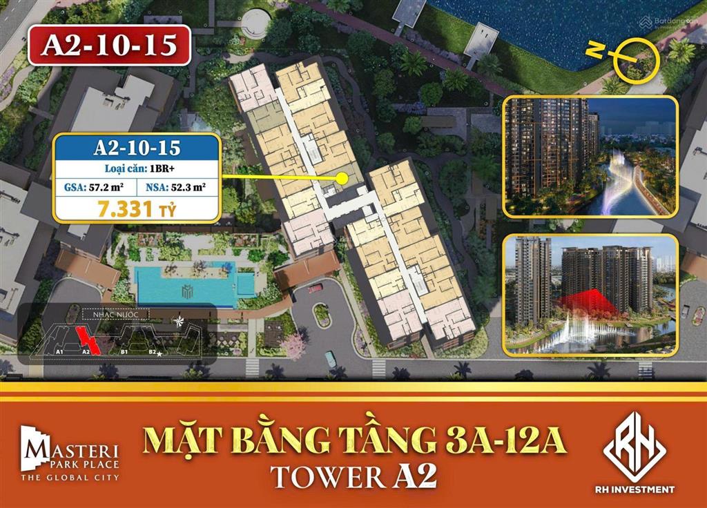 Bán căn hộ hàng hiệu the global city  tòa ct5 ban công view nhạc nước.