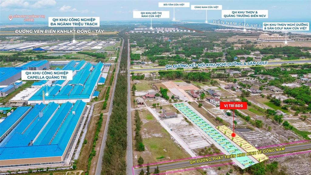 Bán mảnh đất cửa việt, lô góc 3 mặt đường, ô tô tránh, dt 220m2, c4, mt 10m, giá 750 triệu