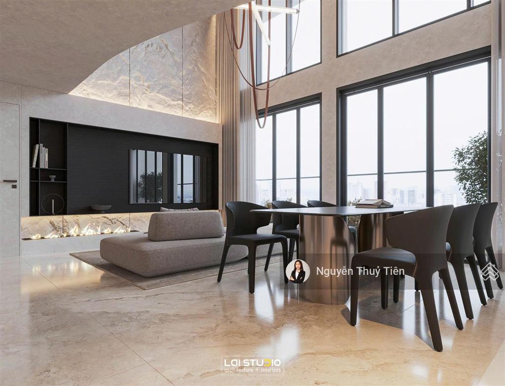 Siêu phẩm cho thuê loft pent the crest 3pn | 160m2 | nội thất thiết kế