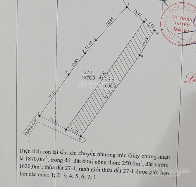 Mảnh đất view núi ba vì, mặt giáp đập vống với làn nước xanh mướt quanh năm minh quang, ba vì, hn