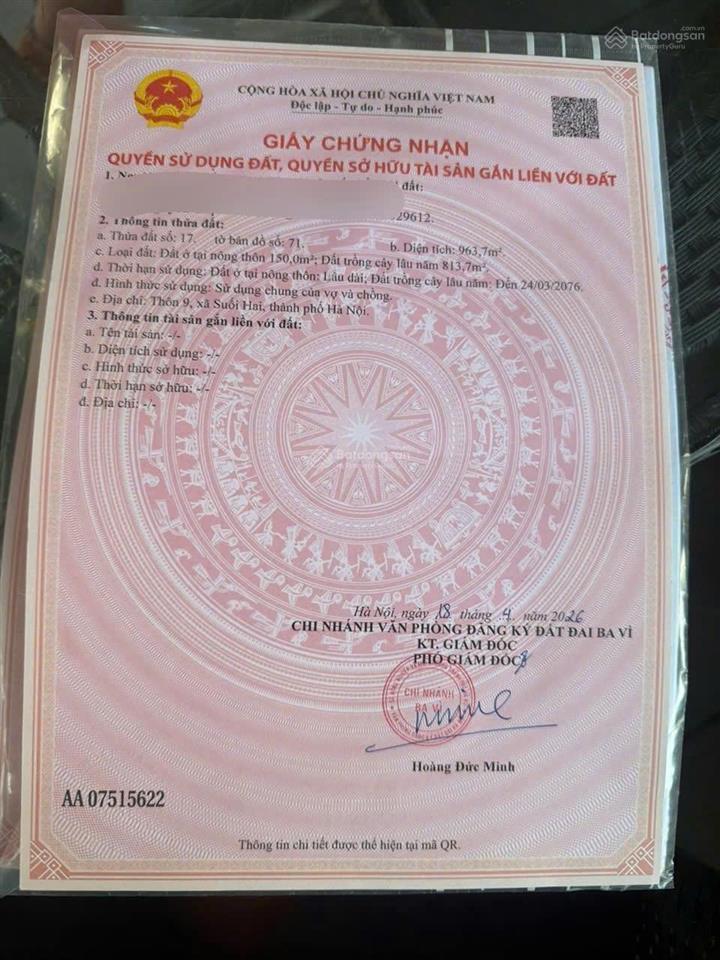 Siêu phẩm nghỉ dưỡng suối hai (ba vì) cách tỉnh lộ 87chợtrường học chỉ 50mview núi ba vì cực đẹp