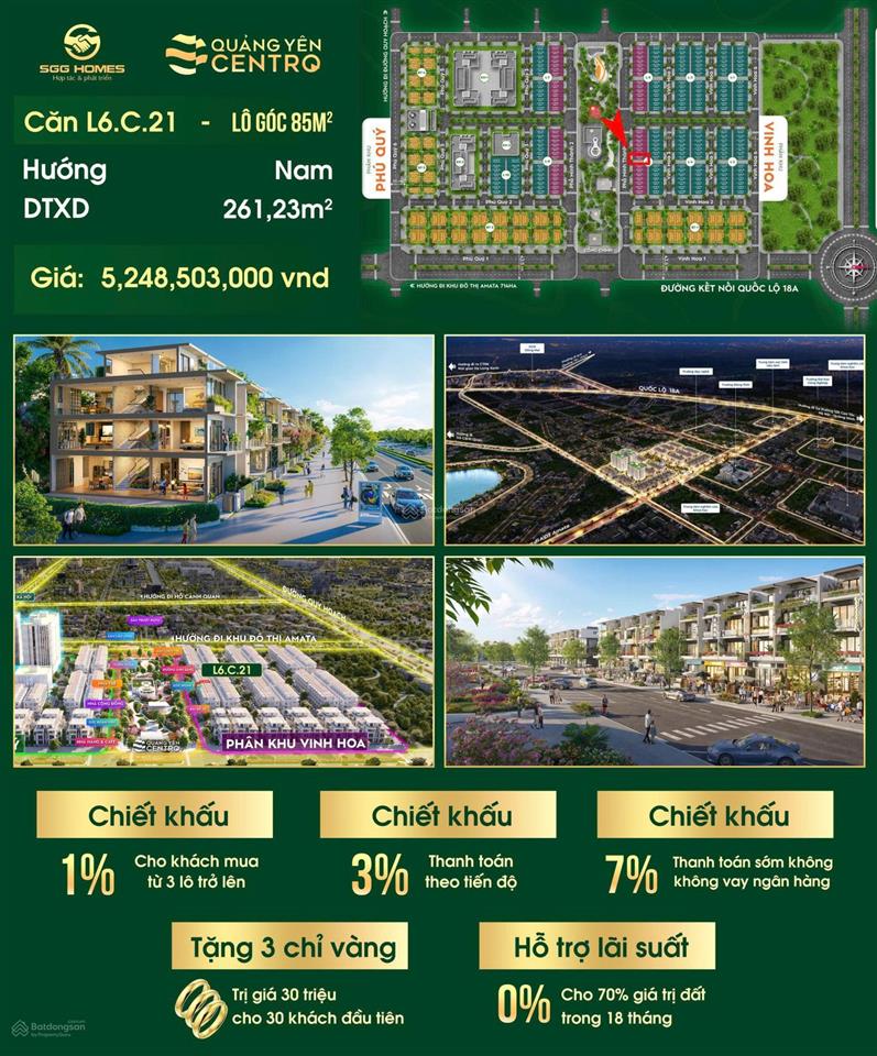 Liền kề view công viên 7,1ha hiếm tại quảng yên mặt đường 20m. giá chỉ 3x triệu/m²