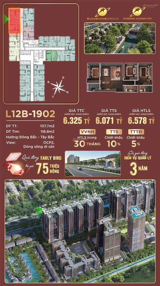 Siêu phẩm hoa hậu đẹp nhất sunshine legend city đơn giá 56tr/m2