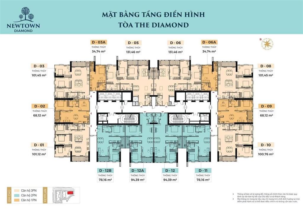 Chính chủ bán căn hộ 1pn hàng hiếm view trực diện biển tại toà diamond dự án newtown diamond