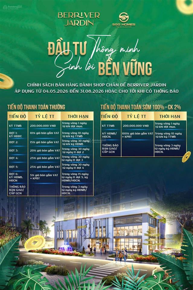 Shop thương mại tầng 2 berriver jardin sở hữu lâu dài 103m2 chỉ 8,2 tỷ