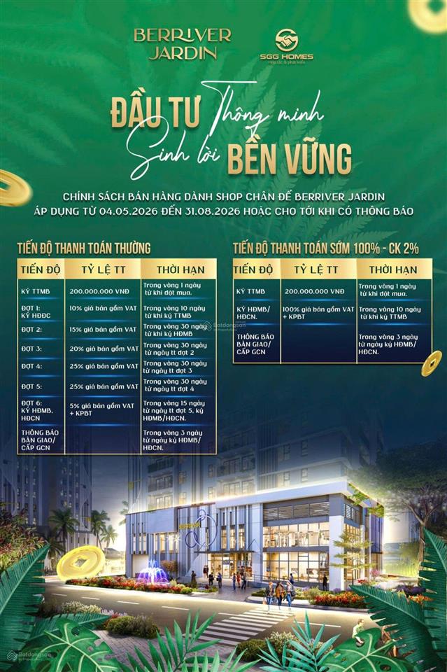 Shop tầng 1 berriver jardin sở hữu lâu dài vị trí vàng kinh doanh 115m2 chỉ 20,9 tỷ