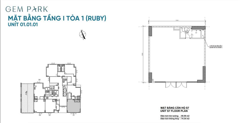 Shophouse gem park hải phòng ruby 01.01.01 | diện tích 74,34m