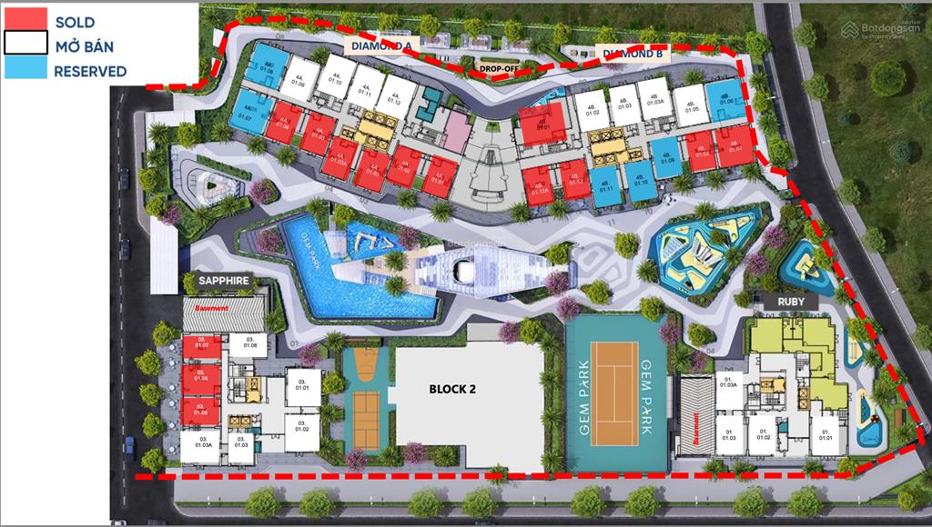 Shophouse gem park hải phòng ruby 01.01.01 | diện tích 74,34m