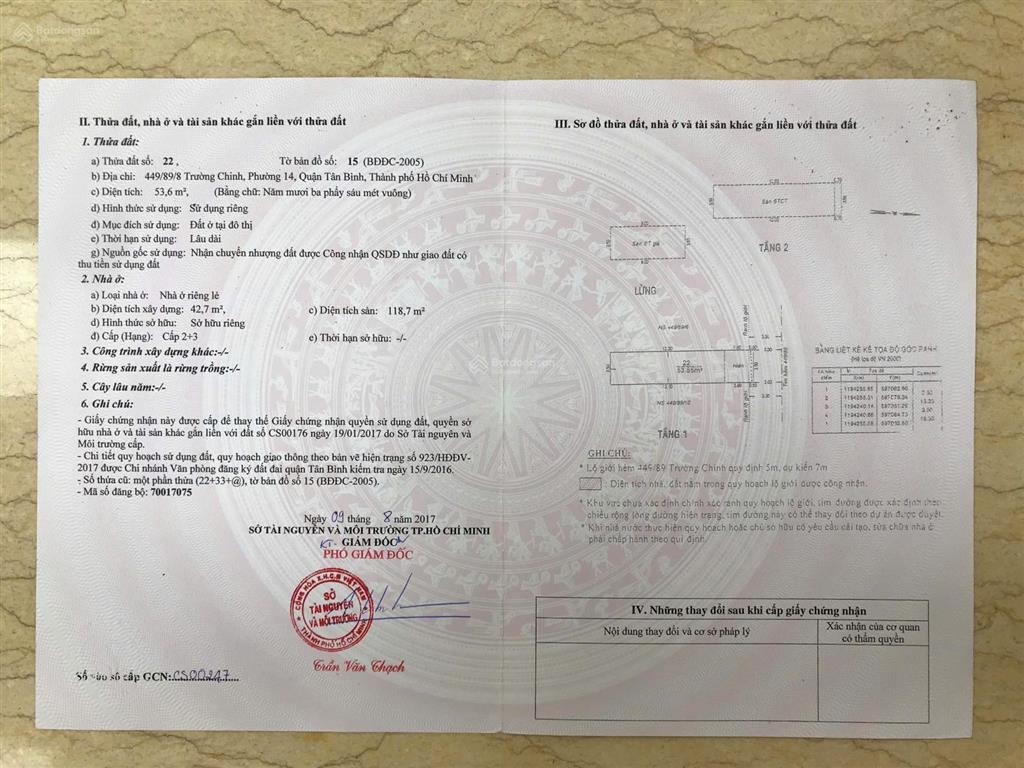 Bán nhà hẻm nhựa 10m thông ba vân khu bàu cát giá tốt