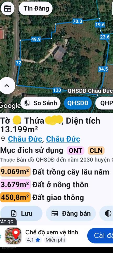 Cần bán lô đất mặt tiền đường láng lớn  xà bang