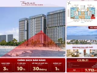 Độc quyền 3 phòng ngủ căn góc dự án sun centro town giá full 100% 6,x tỷ